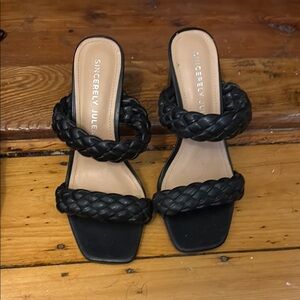 Sincerely Jules Black Braided Sandals